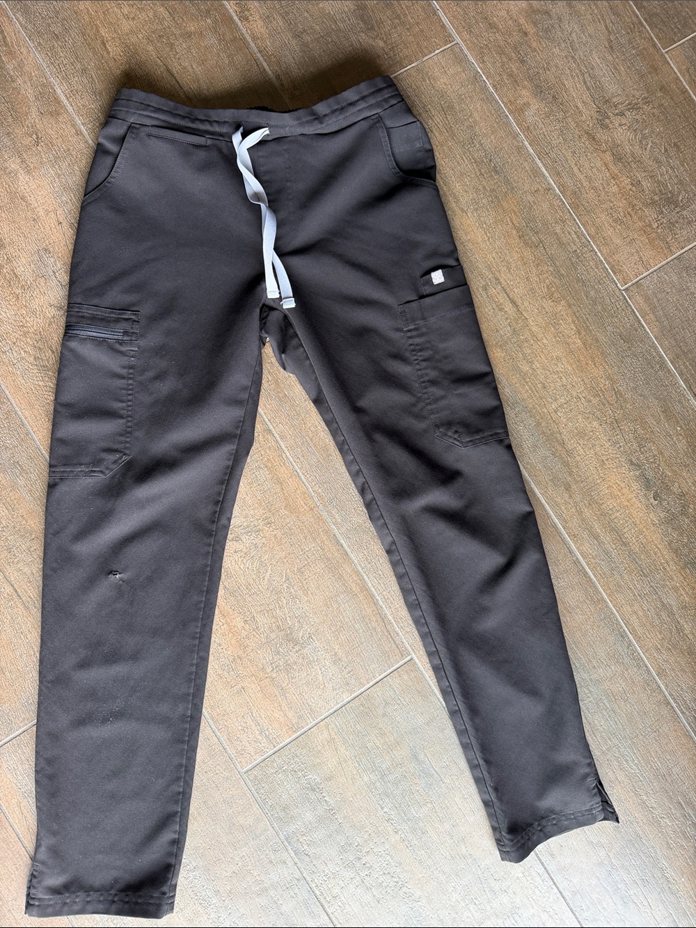 Black Drawstring Cargo skinny with Contrast Tie